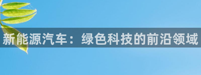 新宝gg网：新能源汽车：绿色科技的前沿领