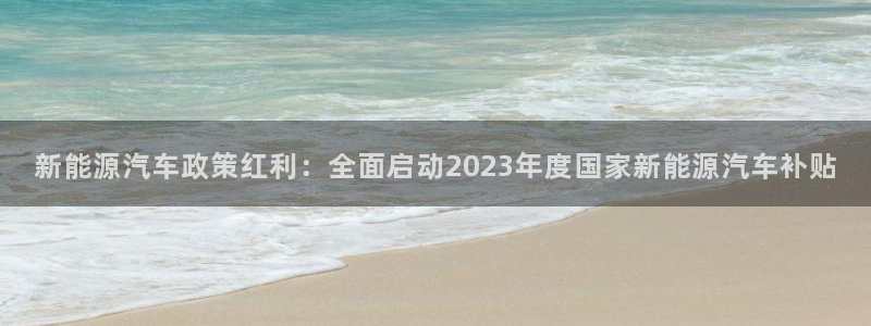 新宝GG创造奇:新能源汽车政策红利:全面启动2023年度国家