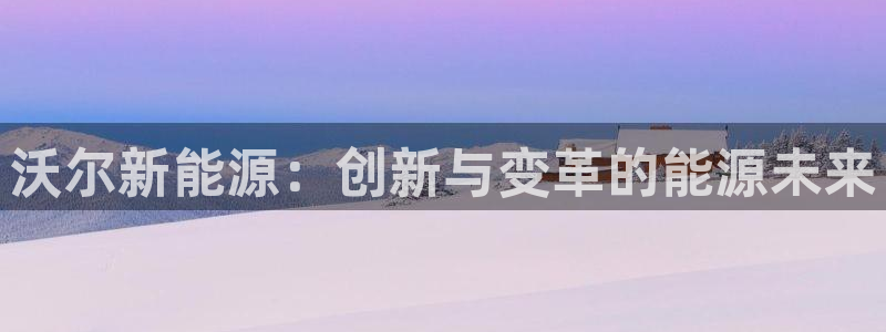 新宝gg娱乐-上鼎狐网：沃尔新能源：创新